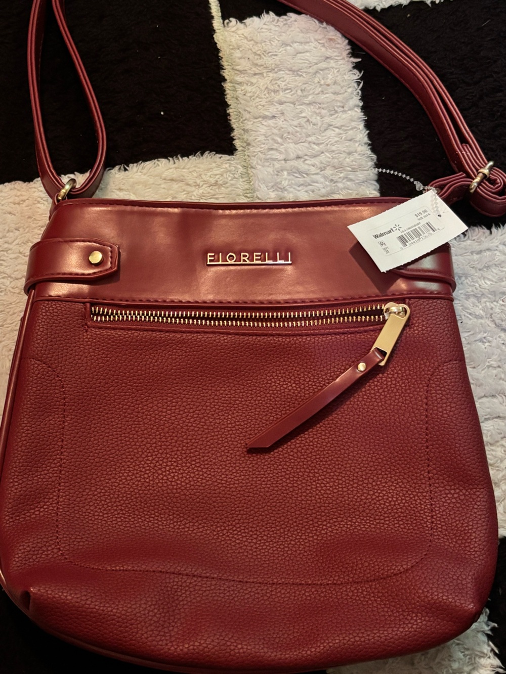 Fiorelli Red Shoulder Bag with Front Zip Pocket